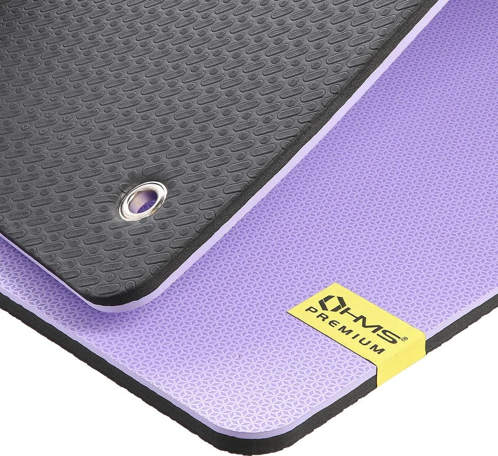 Treniruočių kilimėlis HMS Premium MFK07, violetinis-juodas, 120x60cm, EVA 15mm