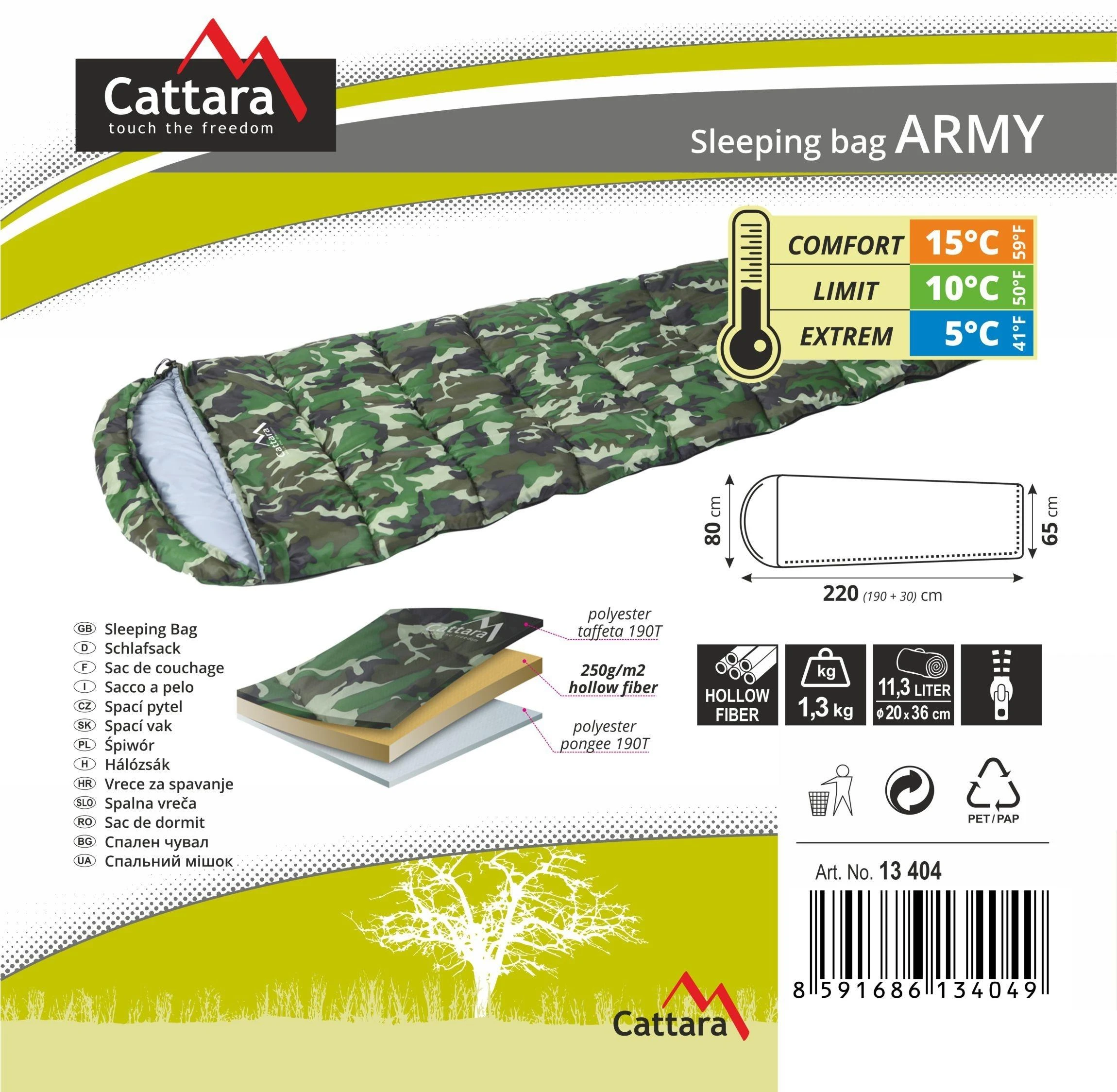 Miegmaišis Cattara Army +5 °C