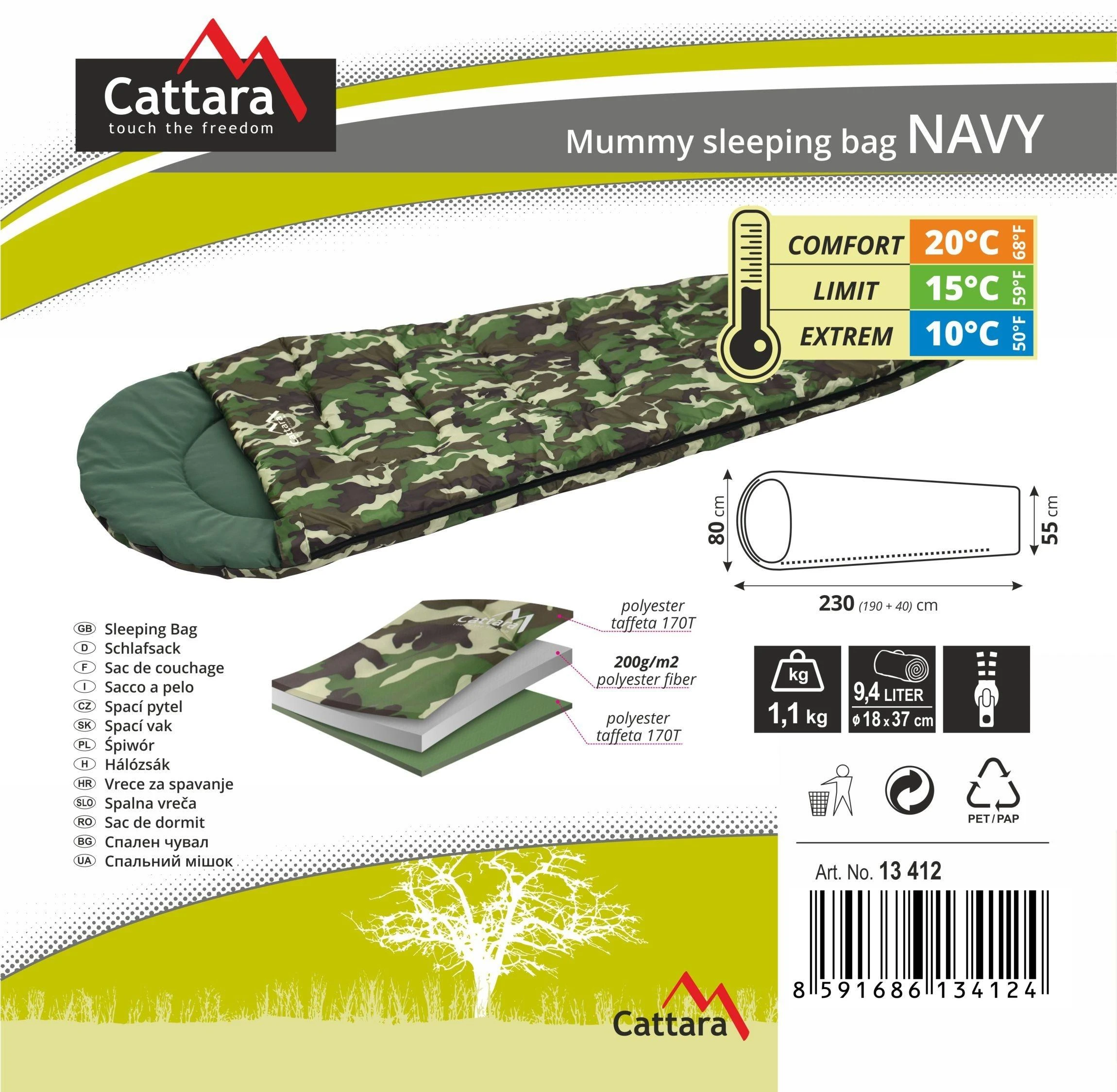 Miegmaišis Cattara Navy +10 °C