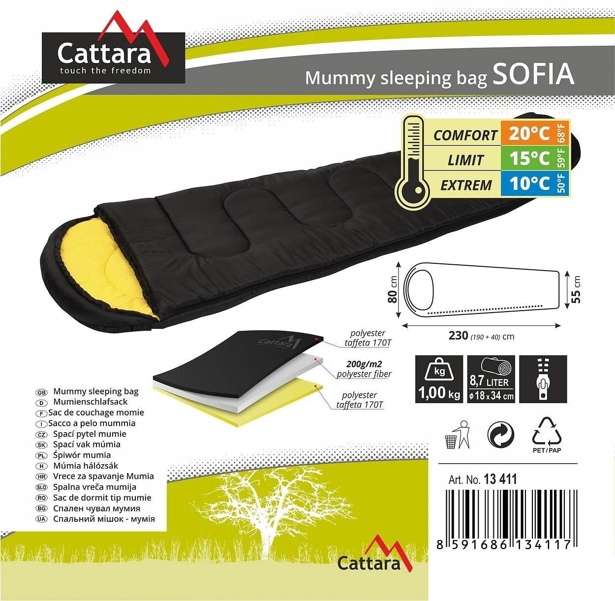 Miegmaišis Cattara Sofie +10 °C
