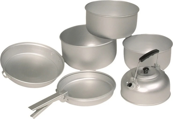 Mil-Tec ALU COOK-SET (3 COOK POTS,PAN,TEA POT)