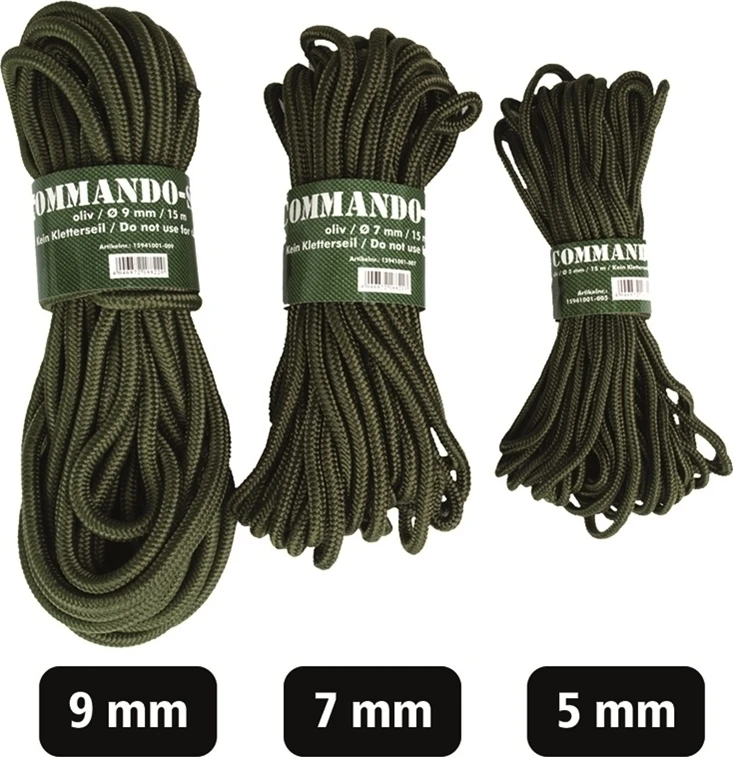 Mil-Tec komandos virvė, OD 5 mm (15 m)