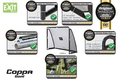 Mobilūs futbolo vartai su atmušimo sienelė Exit Coppa 220x170x80cm