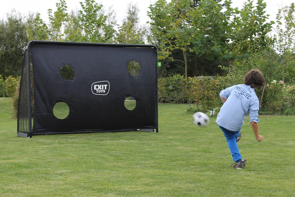 Mobilūs futbolo vartai su atmušimo sienelė Exit Finta 300x200x90cm