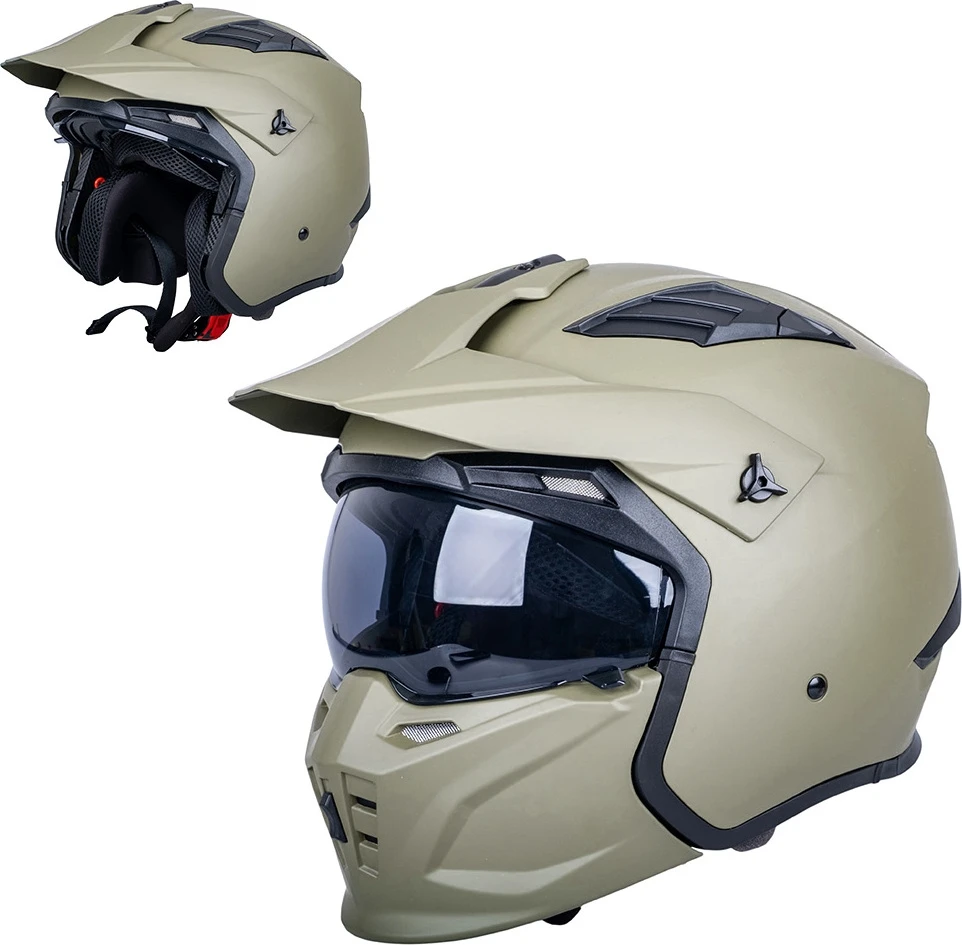 Atverčiamas motociklininko šalmas W-TEC Badalone Army