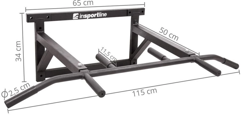 Montuojamas prie sienos skersinis prisitraukimams inSPORTline RK130 115x65cm