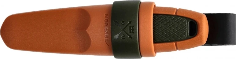 Peilis Morakniv Eldris su diržo kilpa, alyvuogių-oranžinis, nerūdijantis plienas