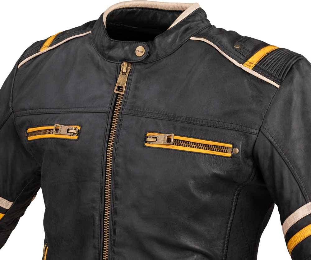 Moteriška odinė motociklininko striukė W-TEC Traction Lady