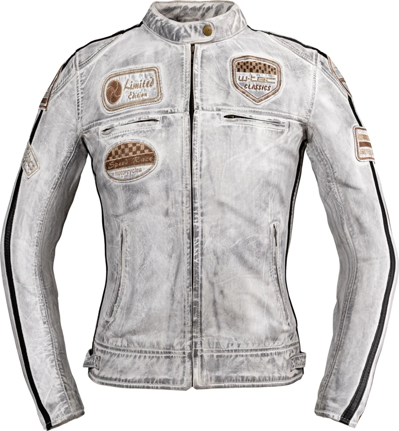 Moteriškas odinis moto švarkas W-TEC Sheawen Lady Baltas New
