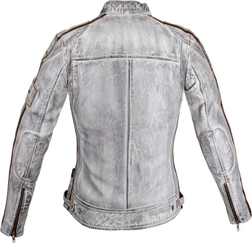 Moteriškas odinis moto švarkas W-TEC Sheawen Lady Baltas New