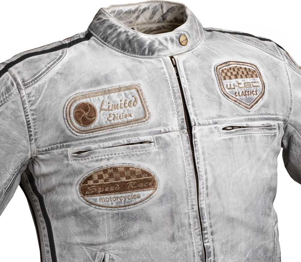 Moteriškas odinis moto švarkas W-TEC Sheawen Lady Baltas New