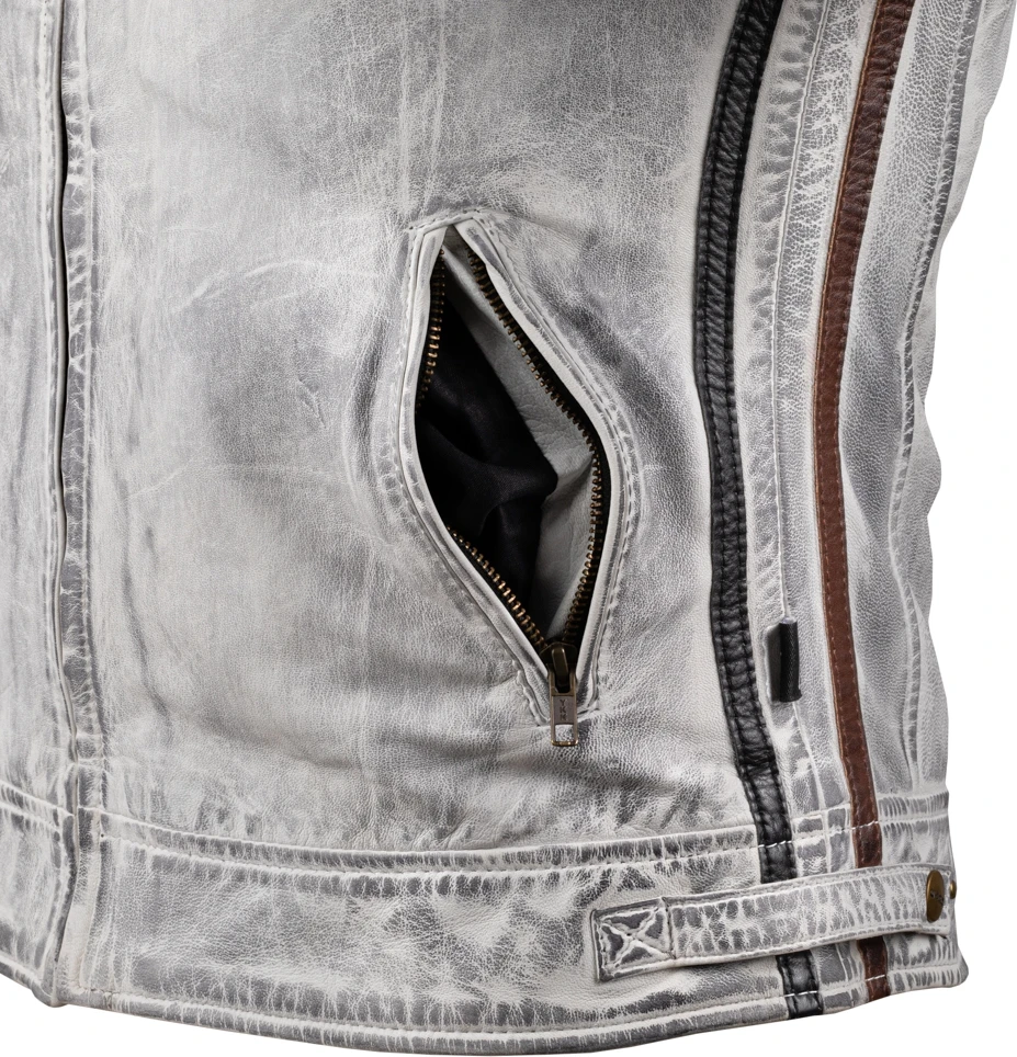 Moteriškas odinis moto švarkas W-TEC Sheawen Lady Baltas New