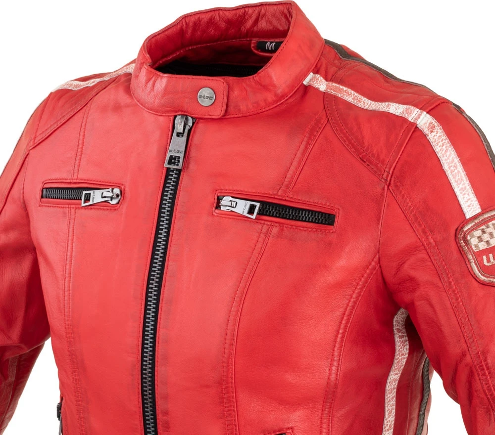 Moteriška odinė motociklininkų striukė W-TEC Umana