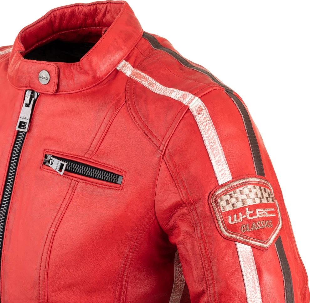 Moteriška odinė motociklininkų striukė W-TEC Umana
