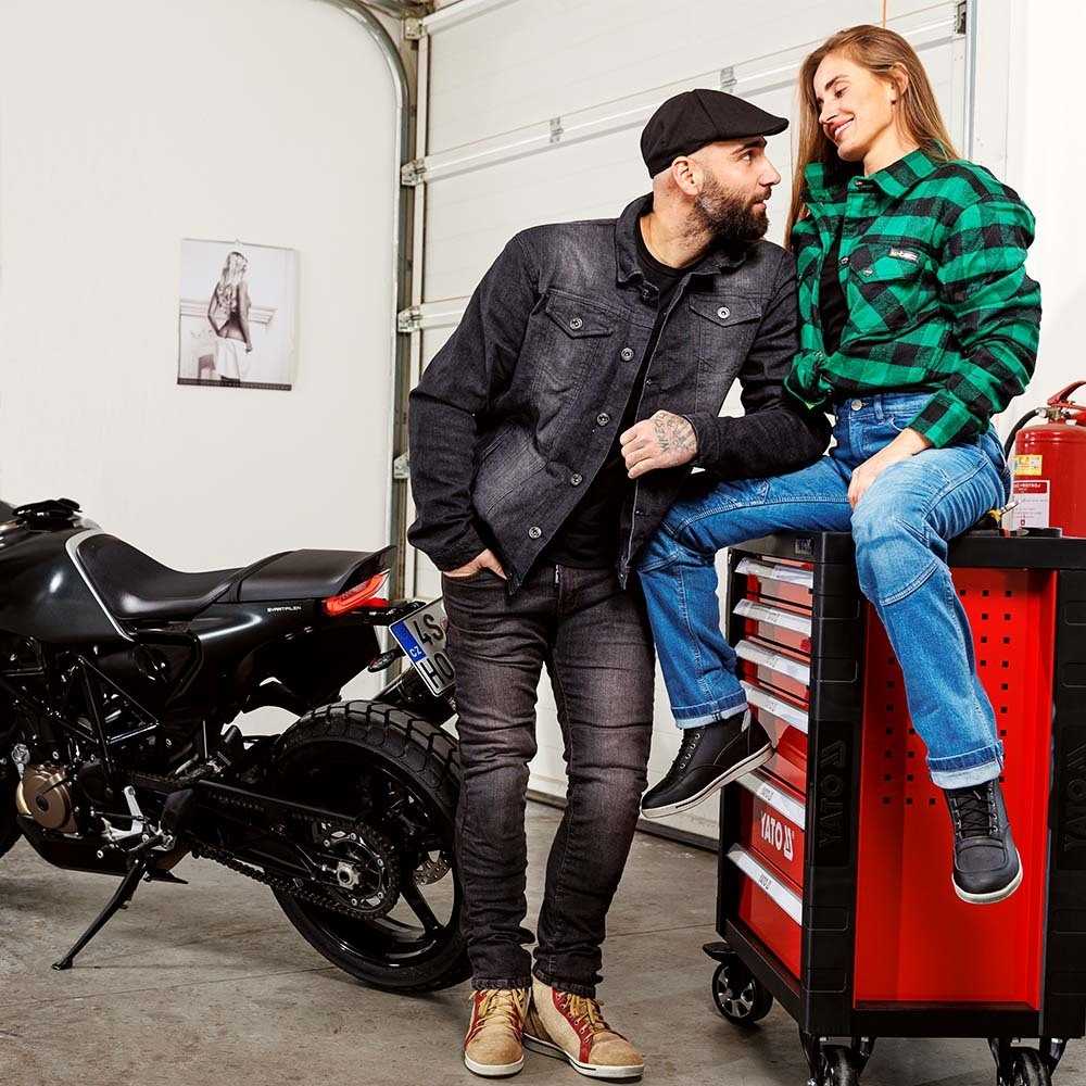 Moteriški moto džinsai W-TEC GoralCE