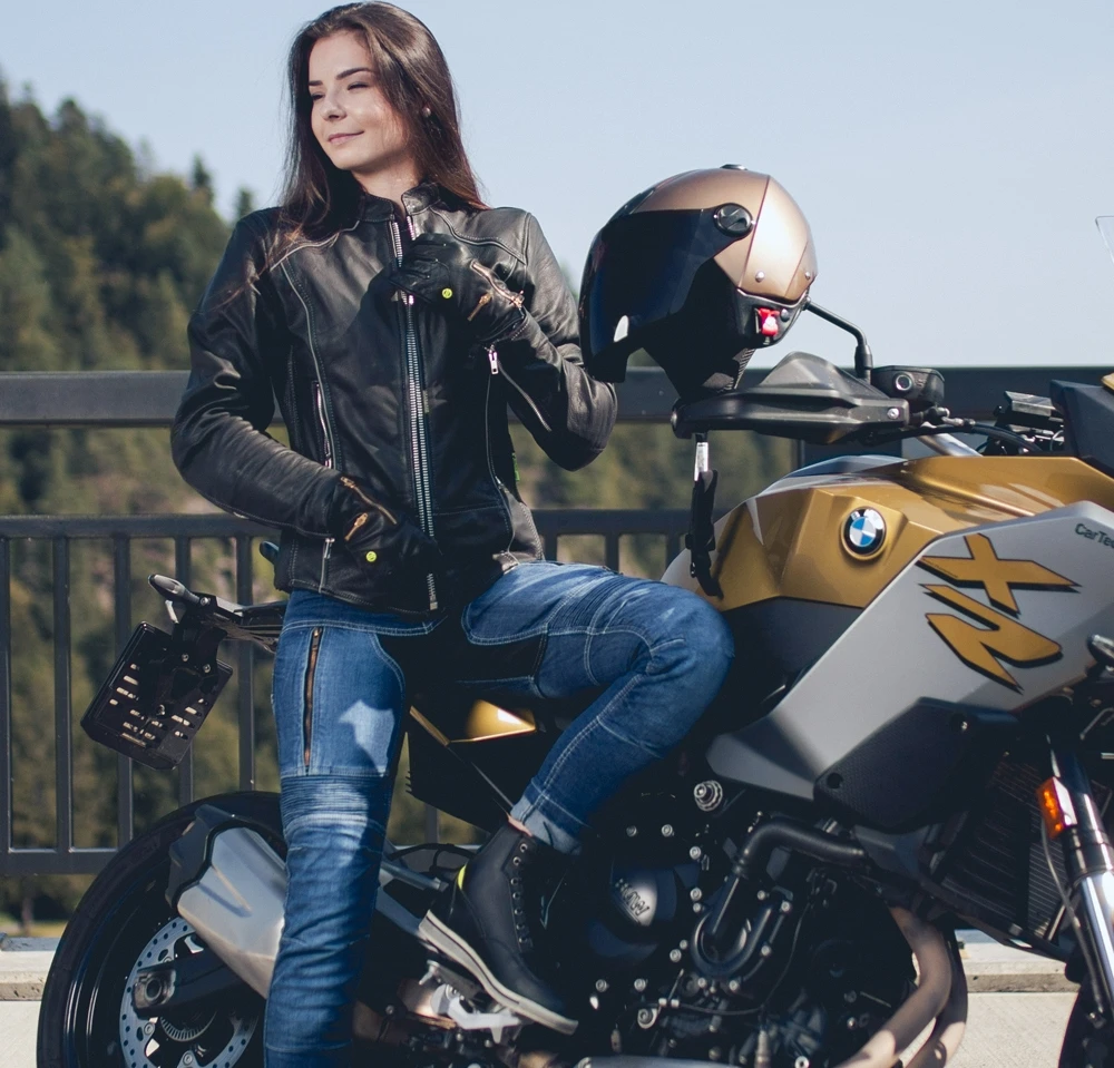 Moteriškos odinės motociklininkų pirštinės W-Tec Perchta