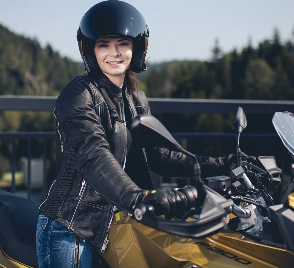 Moteriškos odinės motociklininkų pirštinės W-Tec Perchta