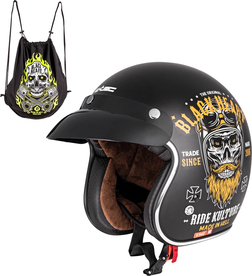 Moto šalmas W-TEC V541 Juodas Heart