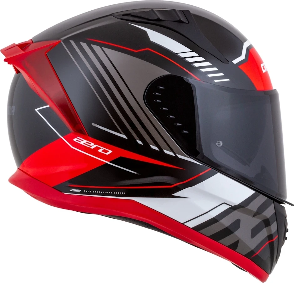 Motociklininko šalmas Cassida Aero Drome Juodas Pearl/Raudona/Baltas/Gray