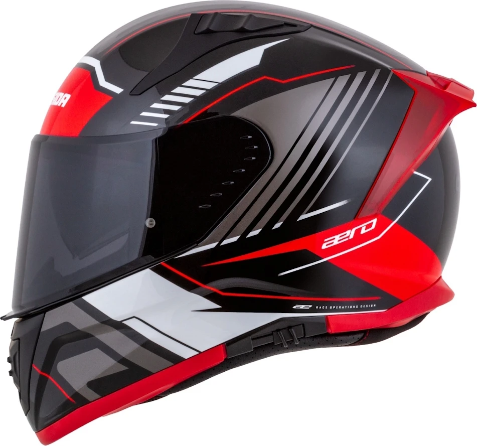 Motociklininko šalmas Cassida Aero Drome Juodas Pearl/Raudona/Baltas/Gray