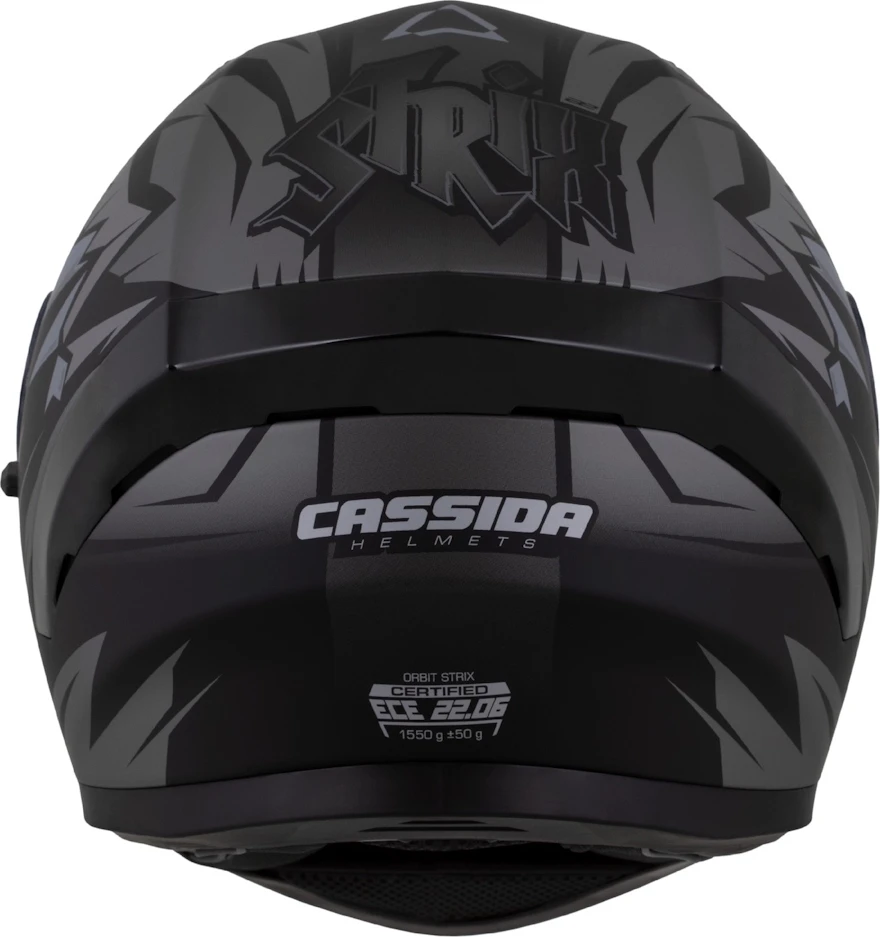 Motociklininko šalmas Cassida Orbit StriX, matinė juoda/pilka