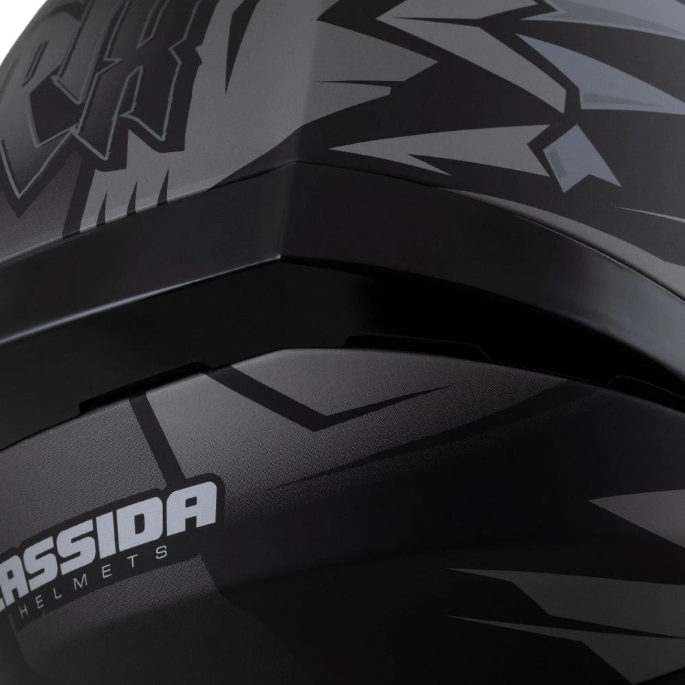 Motociklininko šalmas Cassida Orbit StriX, matinė juoda/pilka