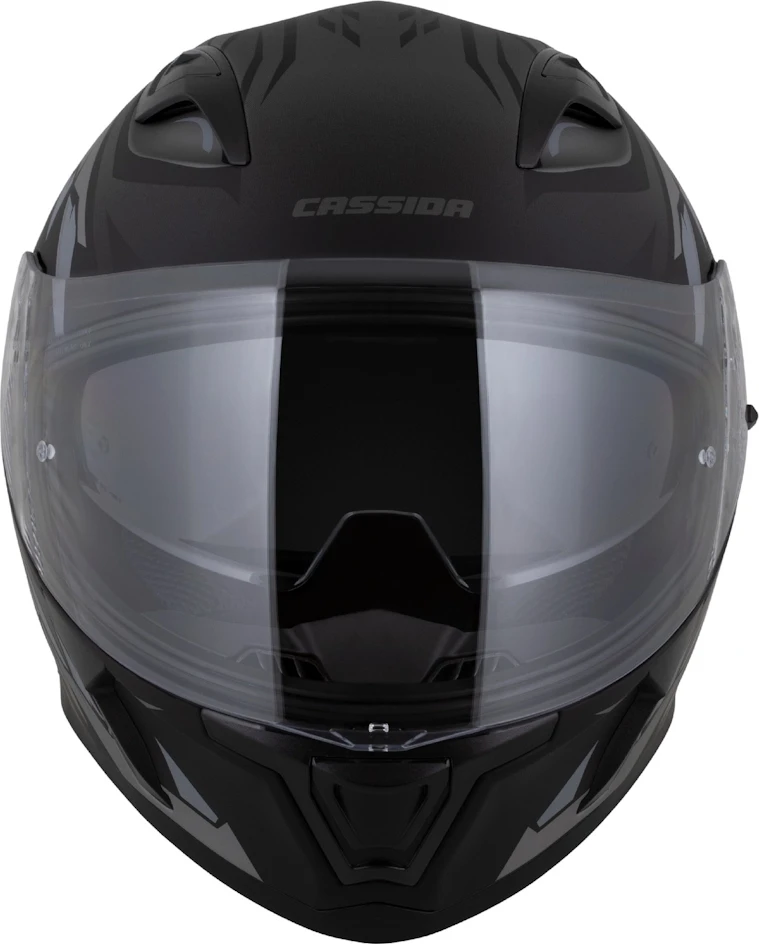 Motociklininko šalmas Cassida Orbit StriX, matinė juoda/pilka