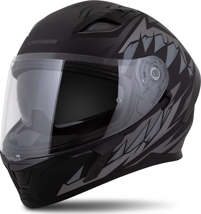 Motociklininko šalmas Cassida Orbit StriX, matinė juoda/pilka
