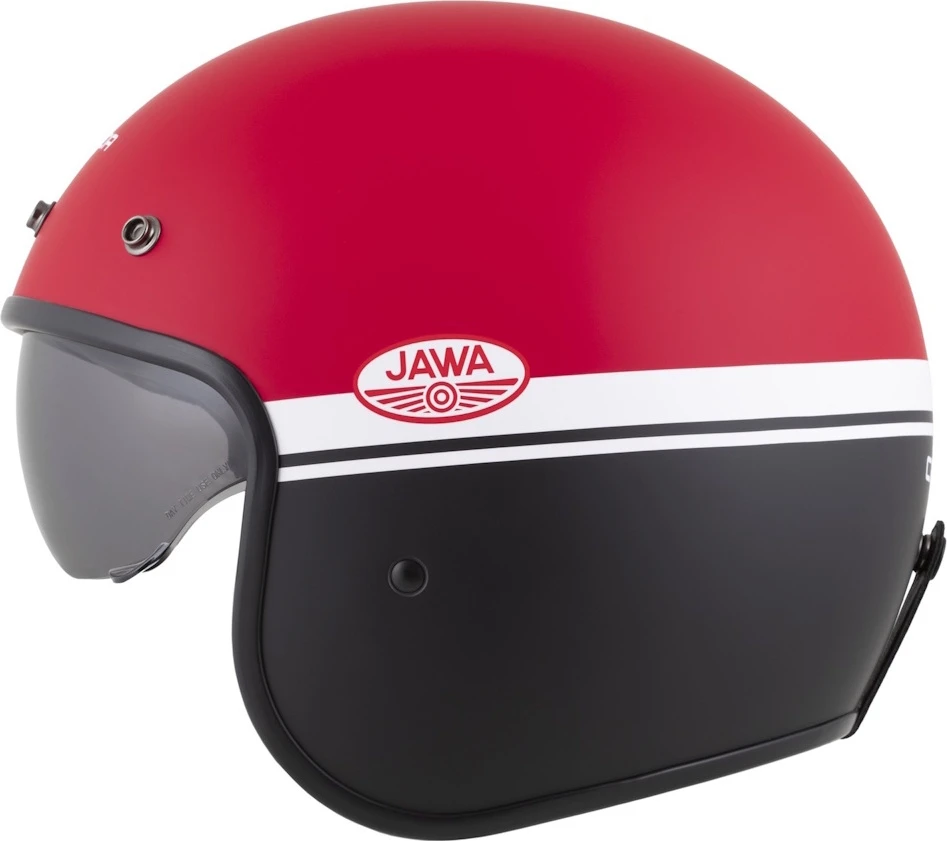 Motociklininko šalmas Cassida Oxygen Jawa OHC 2.0 matinė raudona/juoda/balta