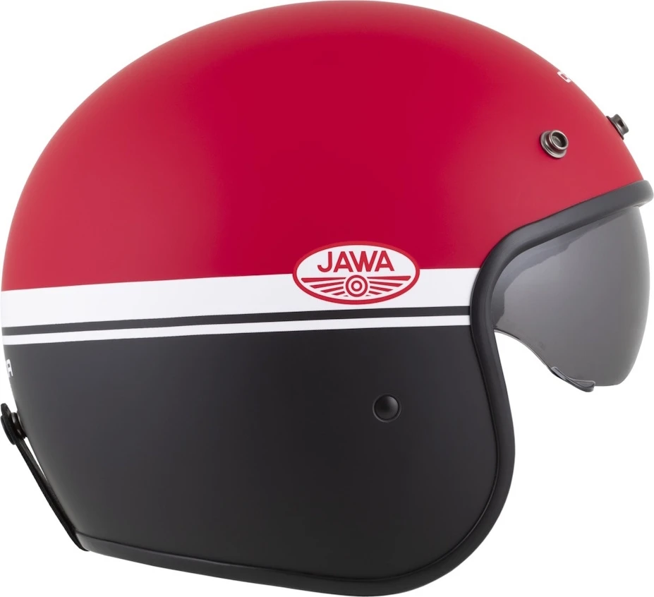 Motociklininko šalmas Cassida Oxygen Jawa OHC 2.0 matinė raudona/juoda/balta