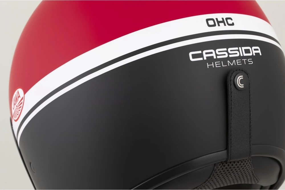 Motociklininko šalmas Cassida Oxygen Jawa OHC 2.0 matinė raudona/juoda/balta