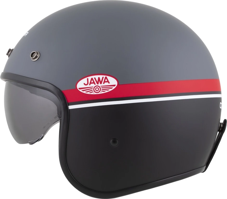 Motociklo šalmas Cassida Oxygen Jawa OHC 2.0 matinis pilkas/raudonas/juodas/baltas