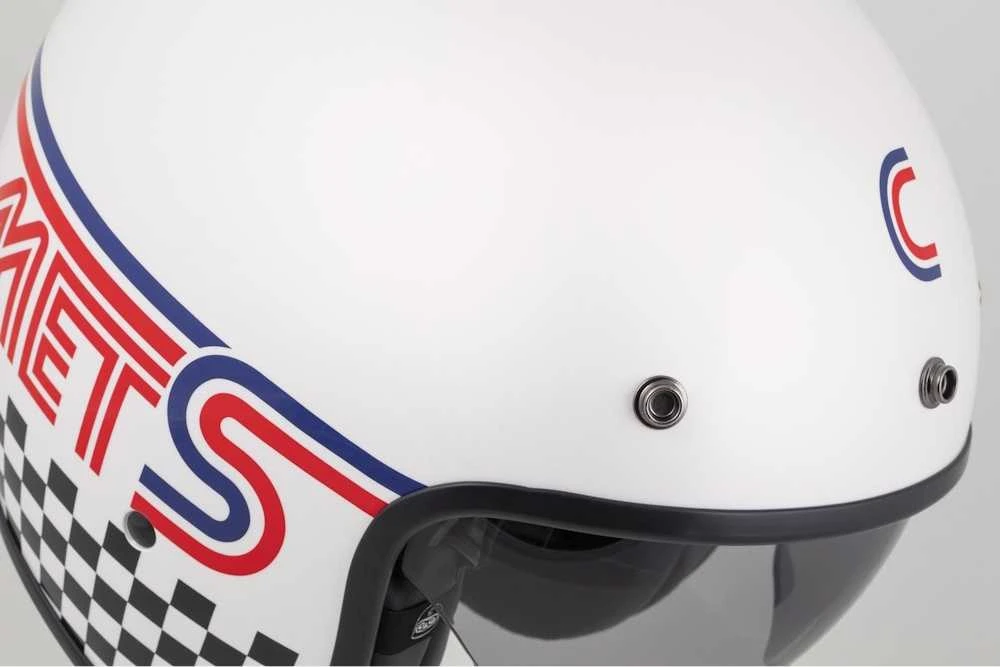 Motociklo šalmas Cassida Oxygen Rondo 2.0 perlamutrinis baltas/raudonas/mėlynas/juodas