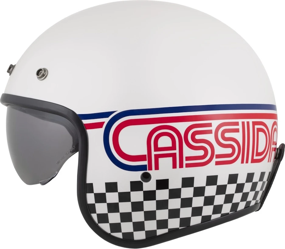 Motociklo šalmas Cassida Oxygen Rondo 2.0 perlamutrinis baltas/raudonas/mėlynas/juodas