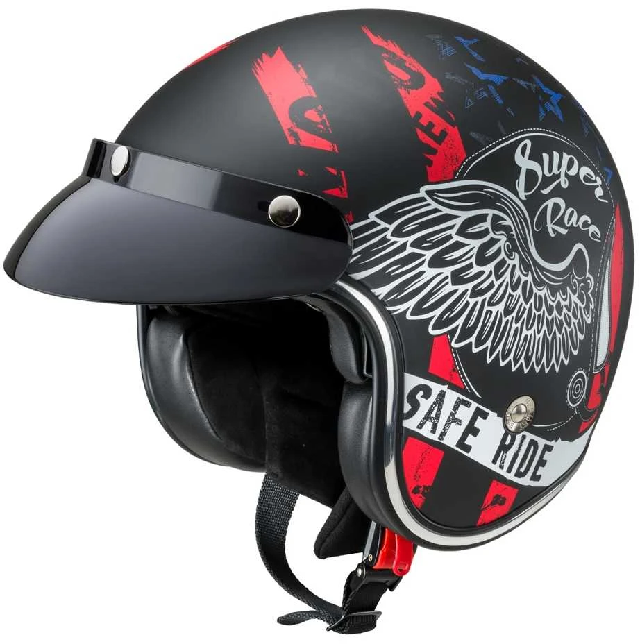 Motociklininko šalmas W-TEC Café Racer - Juodas S(55-56)