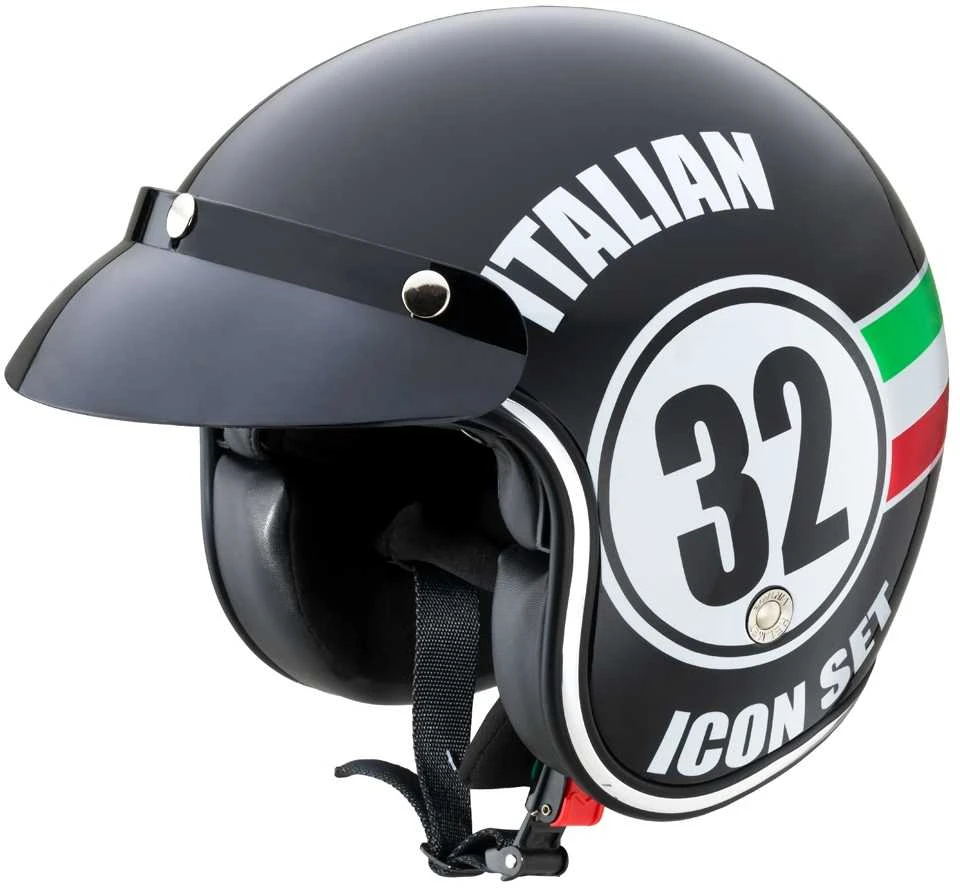 Motociklininko šalmas W-TEC Café Racer - Juodas S(55-56)