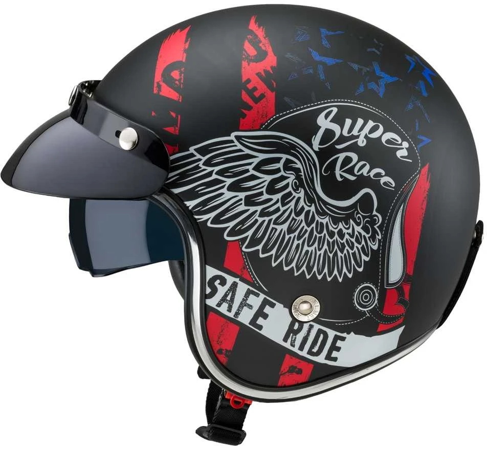 Motociklininko šalmas W-TEC Café Racer - Juodas S(55-56)