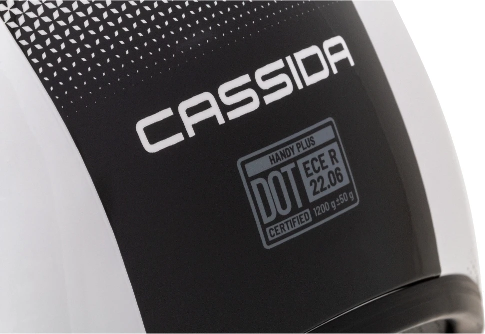 Motociklo šalmas Cassida Handy Plus baltas/juodas
