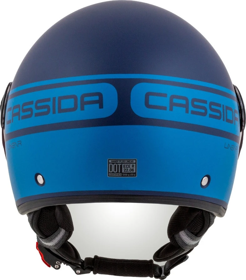 Motociklo šalmas Cassida Handy Plus Linear, perlamutrinė matinė mėlyna / tamsiai mėlyna