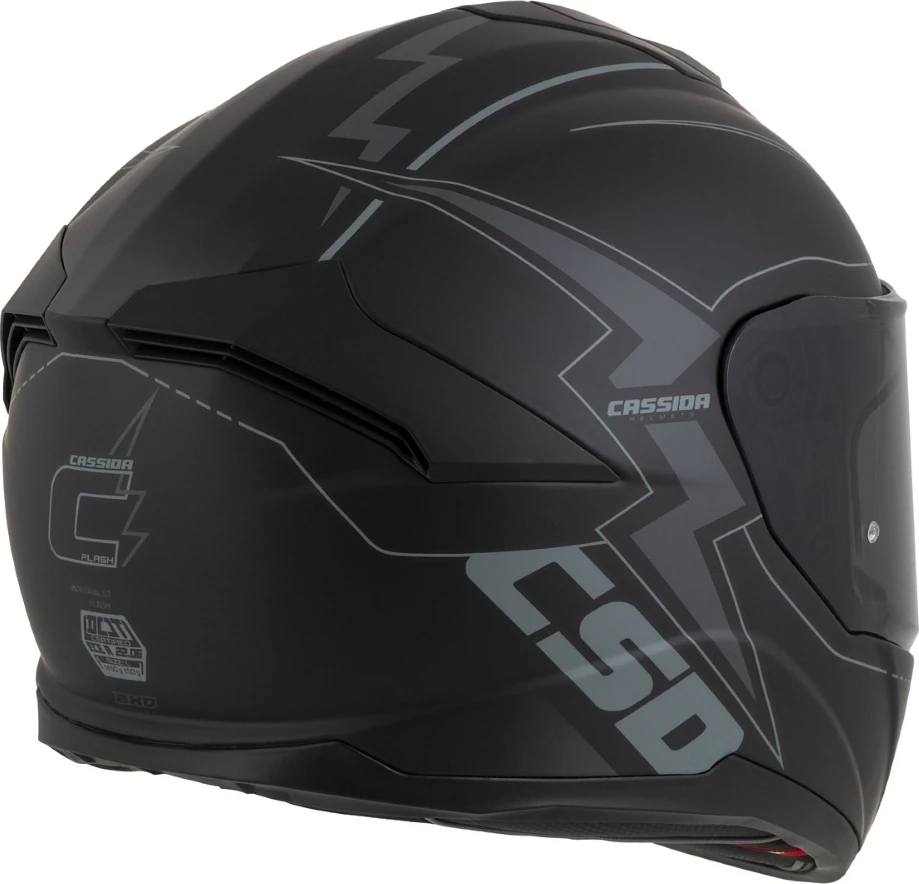 Motociklo šalmas Cassida Integral GT 2.1 Flash, matinė juoda / tamsiai pilka