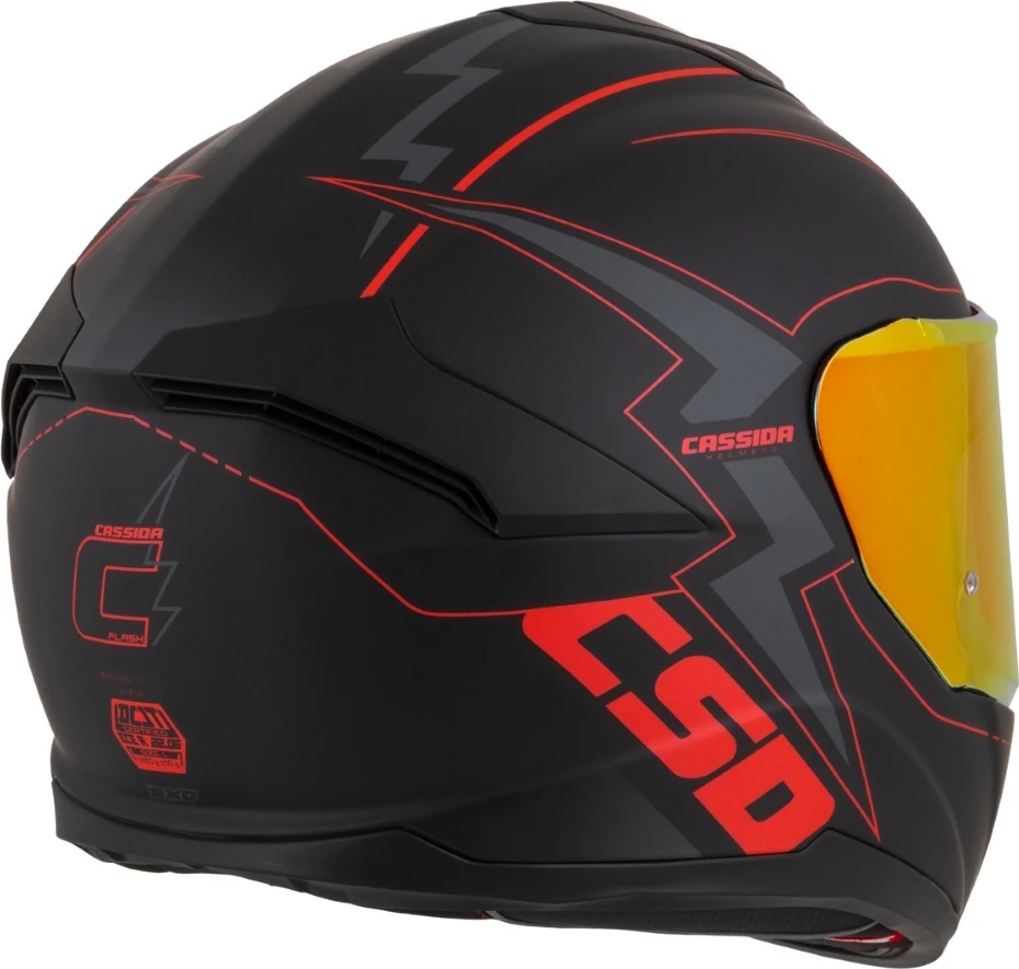 Motociklo šalmas Cassida Integral GT 2.1 Flash matinė juoda / metalinė raudona / tamsiai pilka