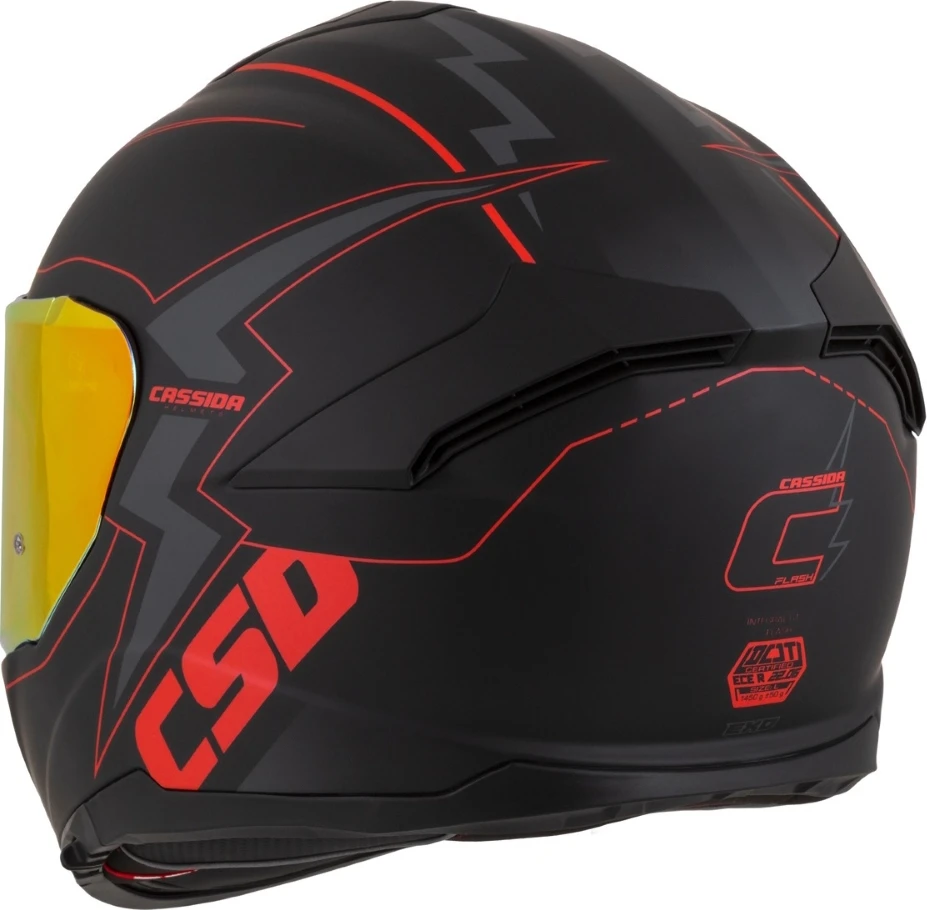 Motociklo šalmas Cassida Integral GT 2.1 Flash matinė juoda / metalinė raudona / tamsiai pilka