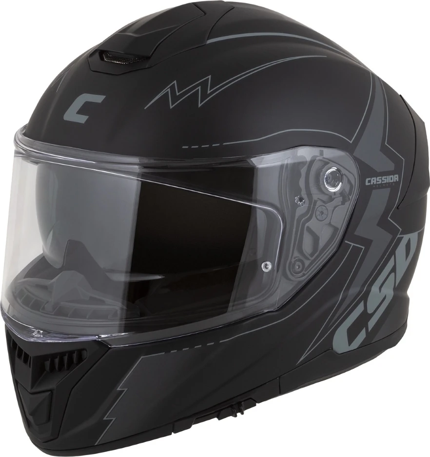 Motorcycle Helmet Cassida Integral GT 2.1 Flash Matte Juodas/Dark Gray