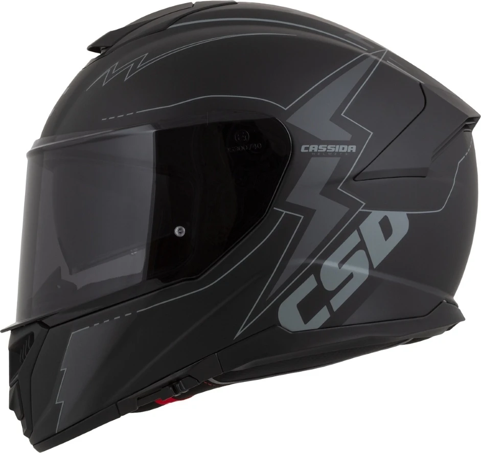 Motorcycle Helmet Cassida Integral GT 2.1 Flash Matte Juodas/Dark Gray