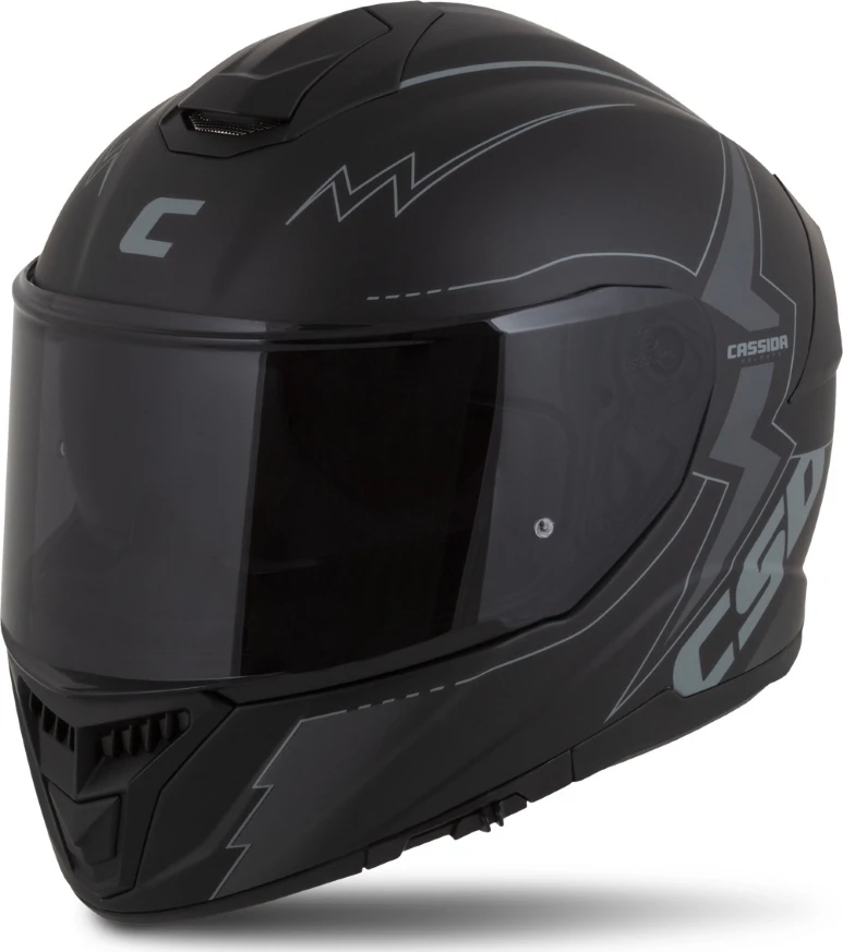 Motociklo šalmas Cassida Integral GT 2.1 Flash, matinė juoda / tamsiai pilka