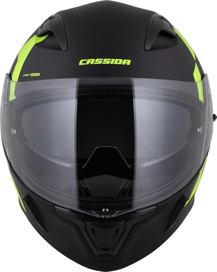 Motociklo šalmas Cassida Orbit Grind matinis juodas / fluorescencinis geltonas
