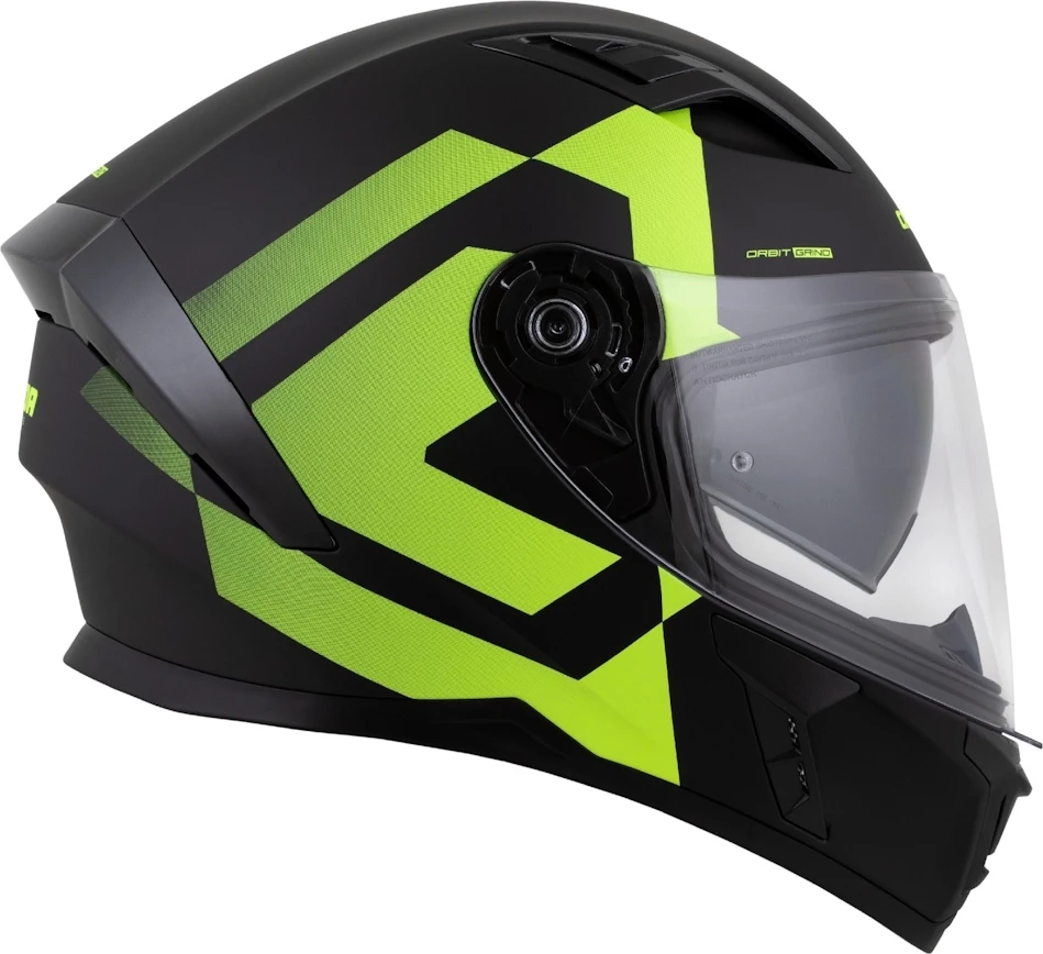 Motociklo šalmas Cassida Orbit Grind matinis juodas / fluorescencinis geltonas
