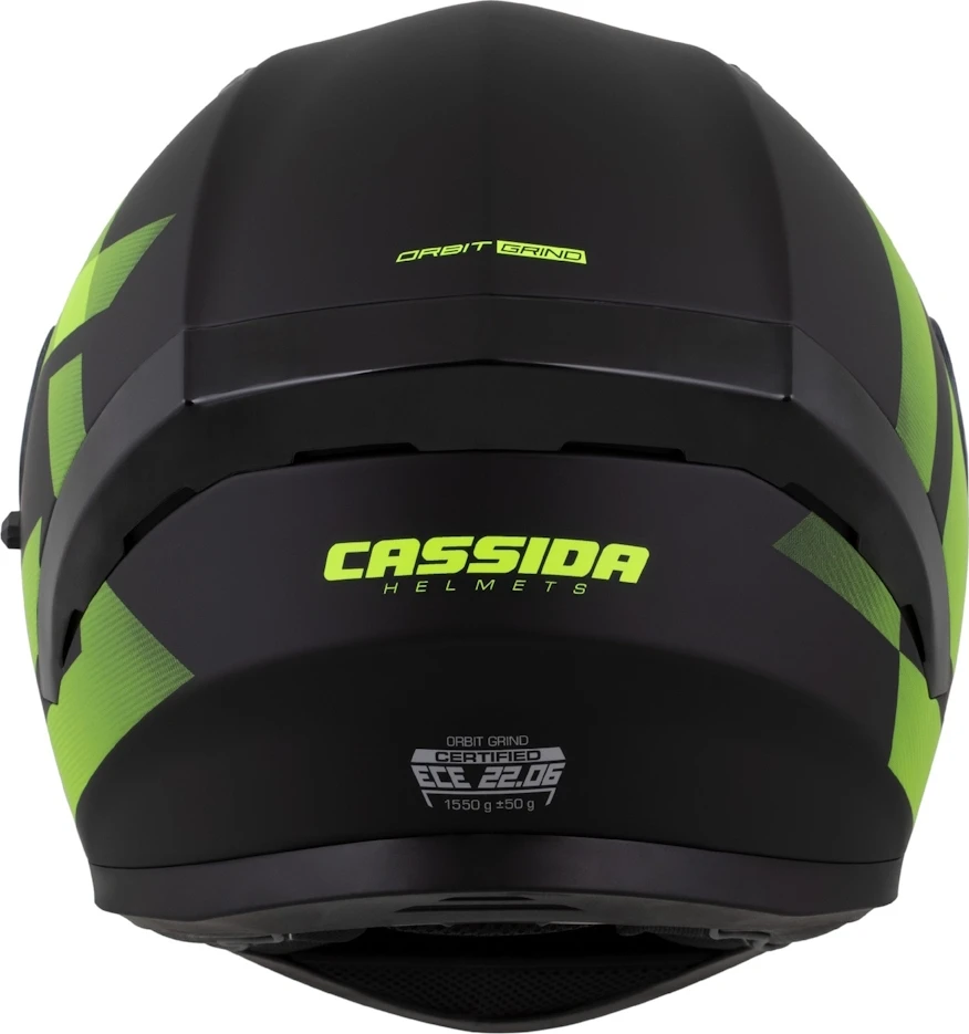 Motociklo šalmas Cassida Orbit Grind matinis juodas / fluorescencinis geltonas