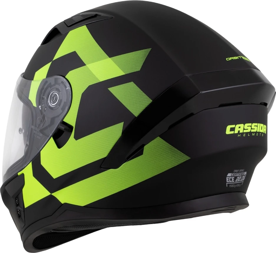 Motociklo šalmas Cassida Orbit Grind matinis juodas / fluorescencinis geltonas