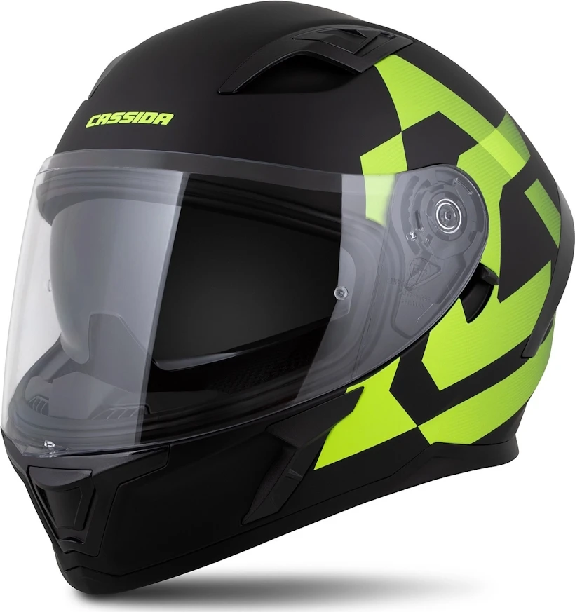 Motociklo šalmas Cassida Orbit Grind matinis juodas / fluorescencinis geltonas